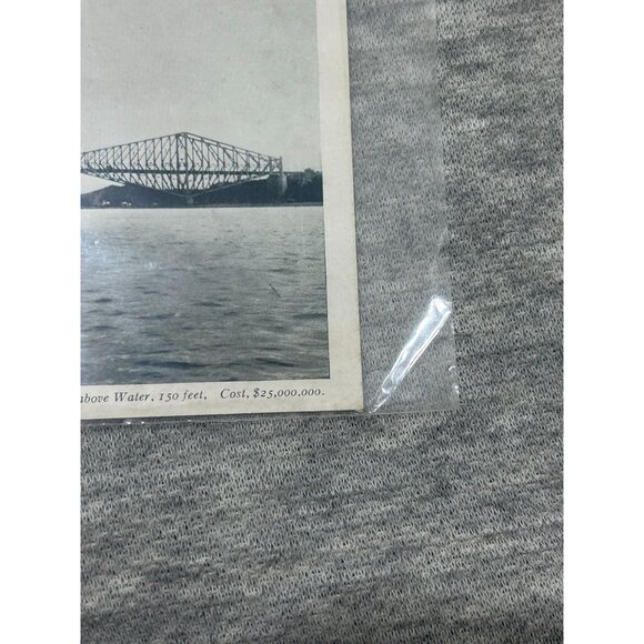 Quebec Bridge Over St. Lawrence River Canada PQ Original Antique Postcard - Picture 2 of 7